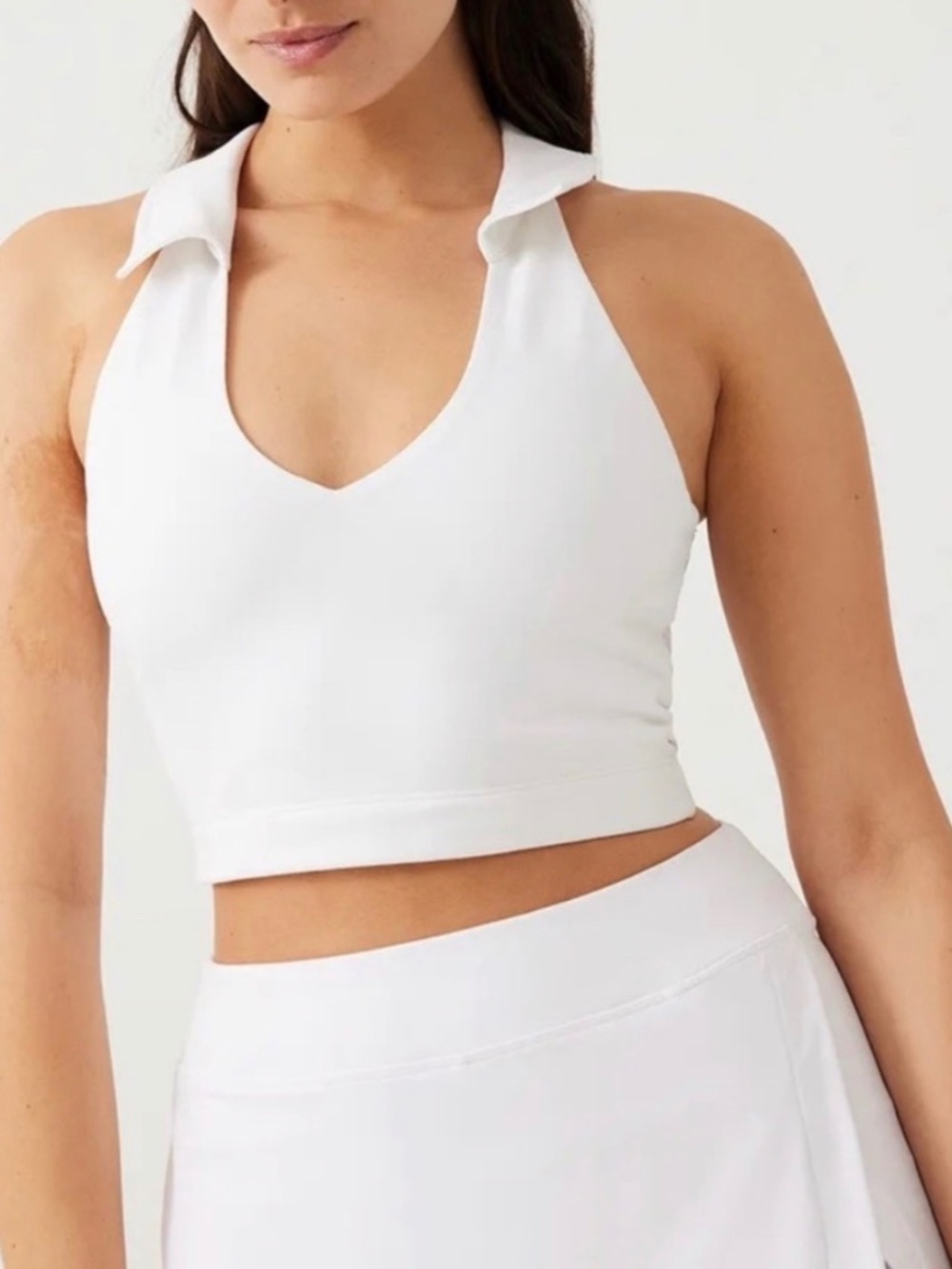 Outdoor Voices White Warmup Crop Top in White